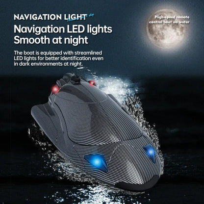 Large Rc Boat 2.4G Remote Controlled Water-Cooled Turbo jet Ship 40Km/h High Speed Speedboat with Led Light Kids Toys