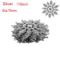 12Pcs 7.5cm Gold Powder Snowflake for Christmas Decor