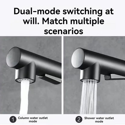Black Pull Out Kitchen Sink Faucet Two Model Stream Sprayer Nozzle