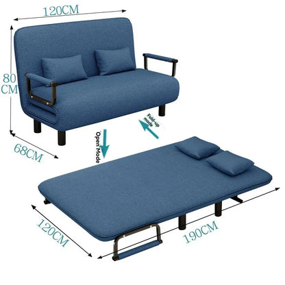 Modern folding sofa bed with with armrest for small apartment