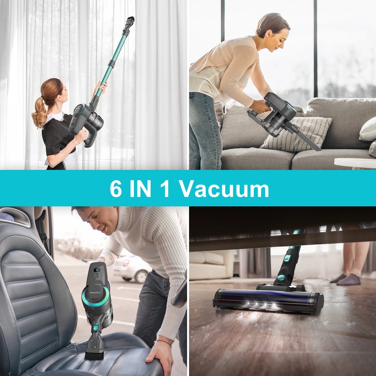 YISORA N300 Cordless Upright Vacuum Cleaner, 20Kpa Ultra Lightweight Stick Vacuum