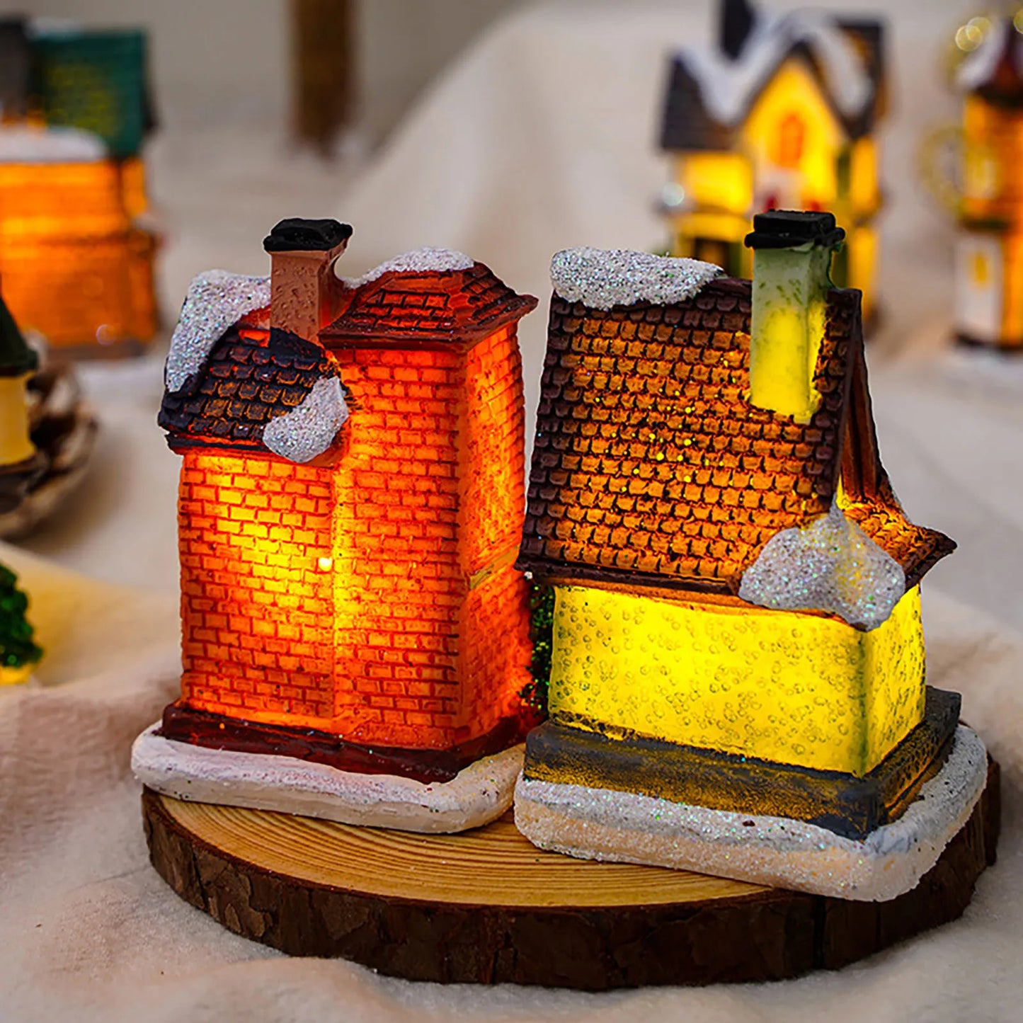 Christmas Winter Village, Christmas Doll Figurines, Christmas Miniature Resin Ornament Kits