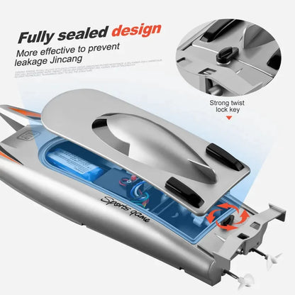 2.4G RC High Speed Racing Boat. Waterproof with Double Motor Professional Speedboat. Toy Gift for kids & boys