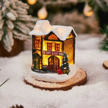 Christmas Winter Village, Christmas Doll Figurines, Christmas Miniature Resin Ornament Kits