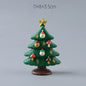 Christmas Tree Santa Claus Trailer Sled Elk Snowman Mini Figures Decoration