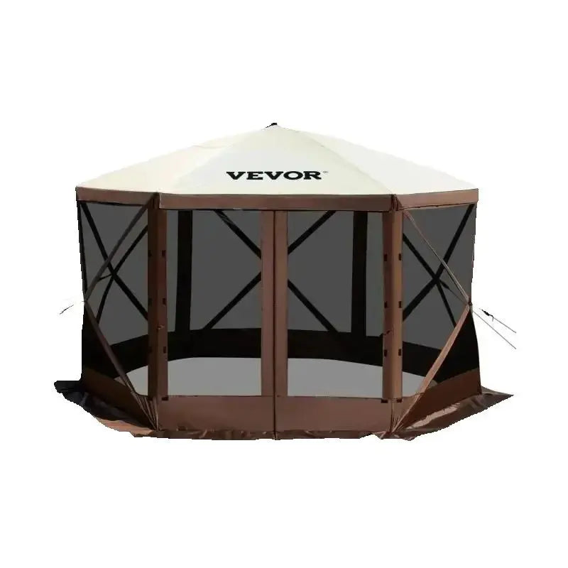 SucceBuy Pop-up Camping Gazebo Canopy Shelter 6 Sided 12' x 12' / 10' x 10' Sun Shade Tents & Canopies Camping & Hiking