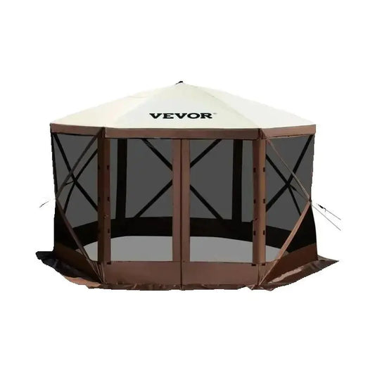 SucceBuy Pop-up Camping Gazebo Canopy Shelter 6 Sided 12' x 12' / 10' x 10' Sun Shade Tents & Canopies Camping & Hiking