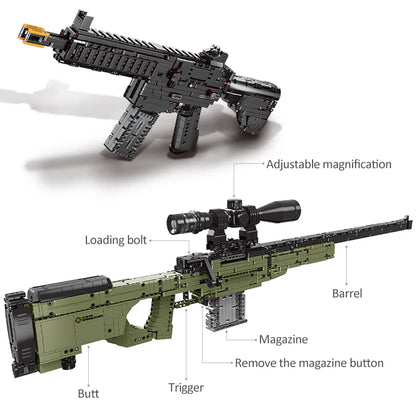ZKZC WW2 Military Weapon Shotgun Sniper Rifle Children Toys Gifts