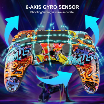 GAMINJA P47 Wireless Bluetooth Controller, Gamepad With 6-axis Gyroscope, Touchpad Dual Vibration For PS4 PC Wins 7 8