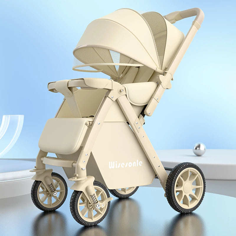 Upgraded Baby Strollers can Sit and Lie Down, High Landscape Lightweight Folding Two-way Stroller Children Stroller
