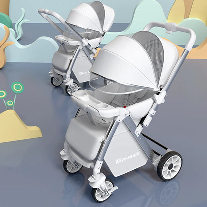 Upgraded Baby Strollers can Sit and Lie Down, High Landscape Lightweight Folding Two-way Stroller Children Stroller
