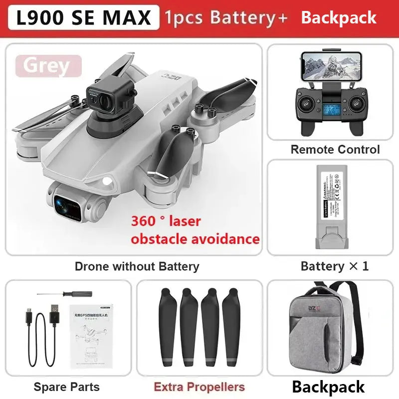 L900 Pro SE MAX GPS Drone 4K Professional Dual HD Camera 5G WIFI 360° Obstacle Avoidance Brushless Motor Rc FPV Quadcopter Drone