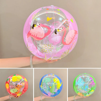 Colorful Striped Transparent Ball Inflatable Beach Ball, Suitable For Beach Pool Party Games