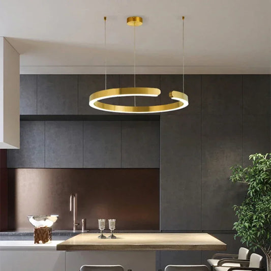 Modern Light, Luxury Minimalist Stainless Steel C-type Chandelier. Pendant Lamp Home Decoration LED Lighting