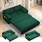 63.8" Futon Sofa Bed Queen Size, Pull Out Bed, 3-in-1 Convertible Sleeper Sofa with Side Pocket, Modern Velvet Futon Couch