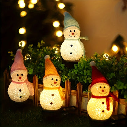 Snowman solar lights, outdoor lighting for gardens and lawns, suitable for Christmas decoration