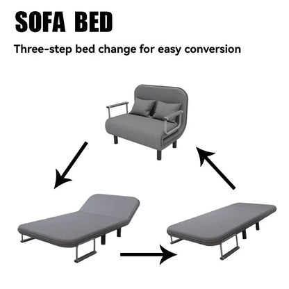 Modern folding sofa bed with with armrest for small apartment