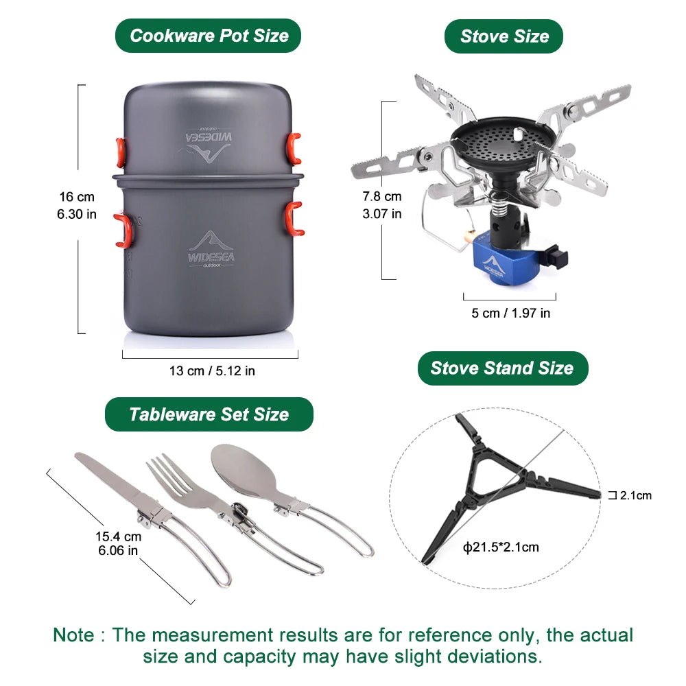 Widesea Camping Gas Stove Tableware Set. Portable Gear Gadgets for Camping