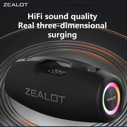 ZEALOT S78 100W Wireless Speakers, DSP Technology , Dream Light, Outdoor Portable Sub woofer Speaker , Dual Pairing