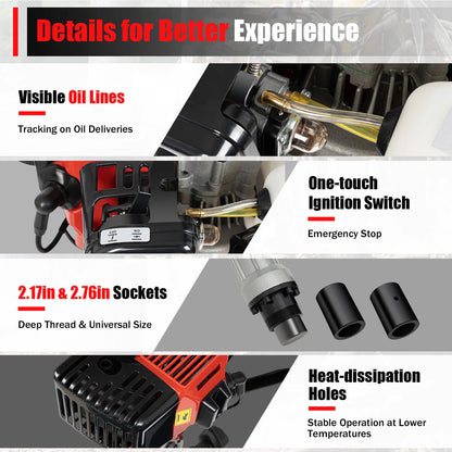 2-Stroke 32.6cc Heavy Duty Fence Hammer T Post Driver Gasoline Petrol Powered Pile Driver 900W For Garden Farm