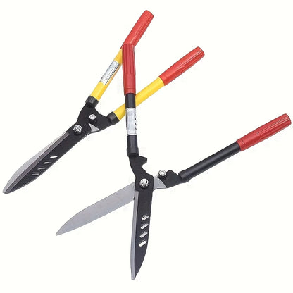 Heavy Duty Manganese Steel Gardening Scissors with Ergonomic Iron Handle and Red Grip