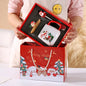 Christmas Themed Santa Reindeer Ceramic Coffee Mug with Lid and Spoon Perfect Holiday Gift