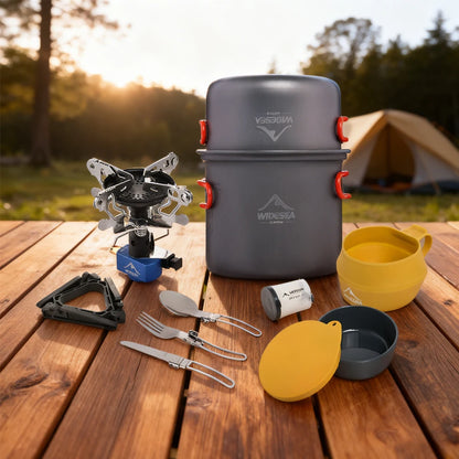 Widesea Camping Gas Stove Tableware Set. Portable Gear Gadgets for Camping
