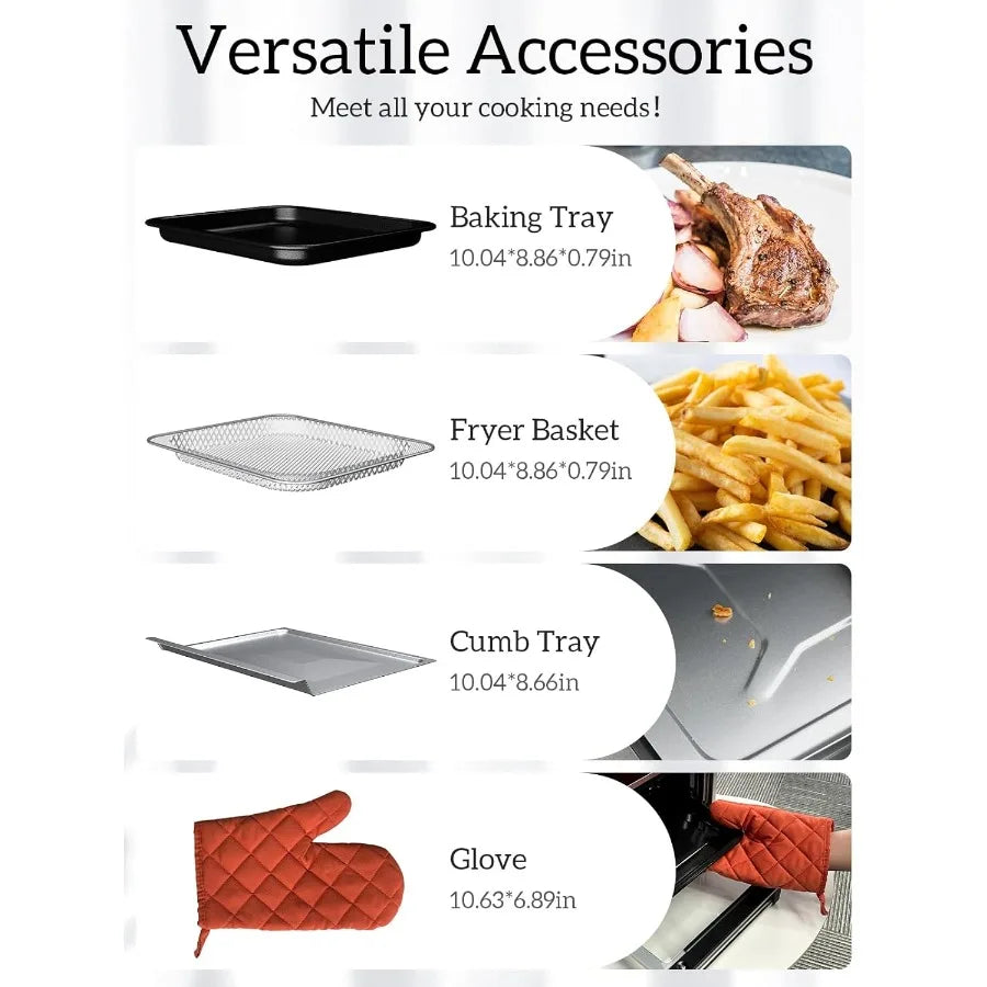 Air Fryer Toaster Oven Combo 12.6 QT Stainless Steel Airfryer 10 in 1 Convection Oven Non Toxic