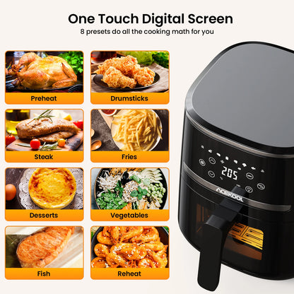 5 Quart Digital Display Air Fryer Toaster Oven Combo, with 8 Cooking Presets Oil less Cooker