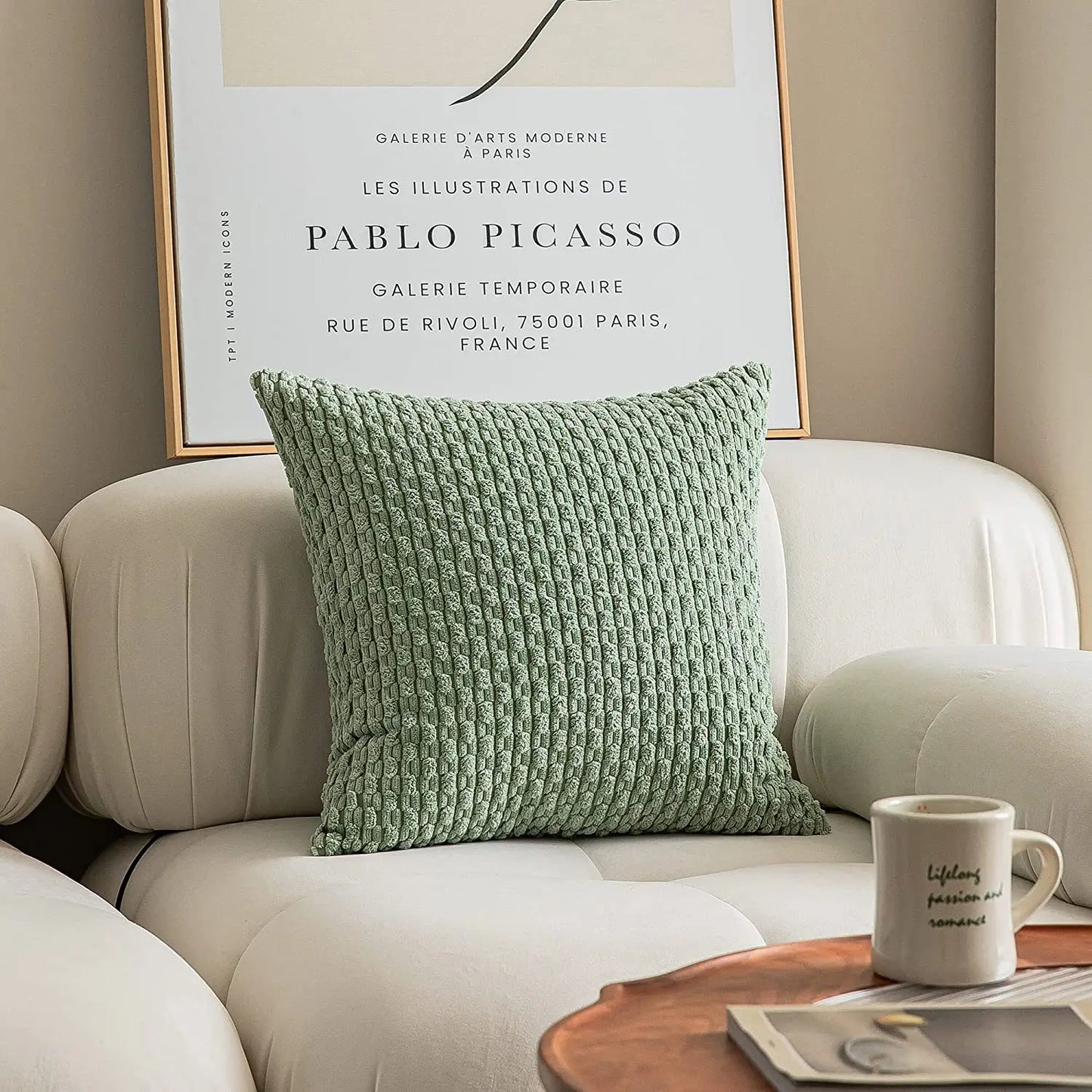 45CM Throw Pillow, Soft Boho Striped Fall Pillow Modern Farmhouse, Home Decor for Couch or Bed Sofa, good for Winter or Spring