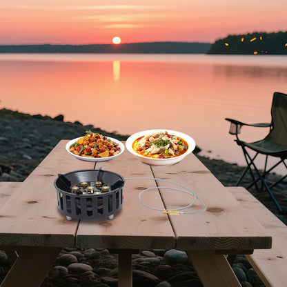 21000W Portable Butane Camping Stove outdoor burner with 2 Adapters. Gas Stove propane portable stove for Outdoor Frying Boiling