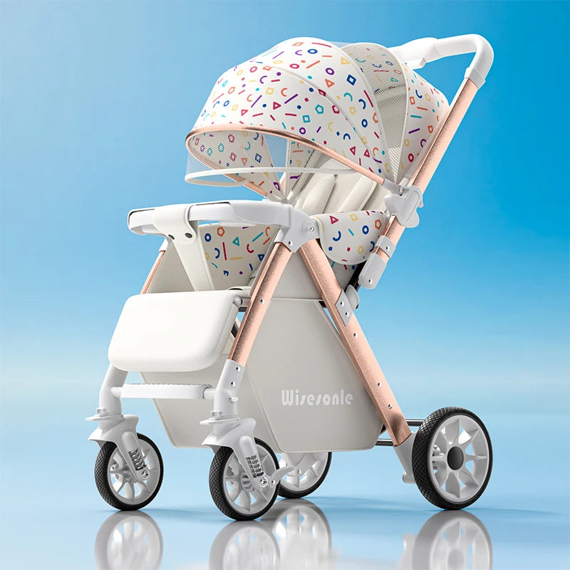 Upgraded Baby Strollers can Sit and Lie Down, High Landscape Lightweight Folding Two-way Stroller Children Stroller