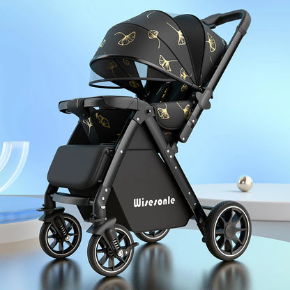 Upgraded Baby Strollers can Sit and Lie Down, High Landscape Lightweight Folding Two-way Stroller Children Stroller