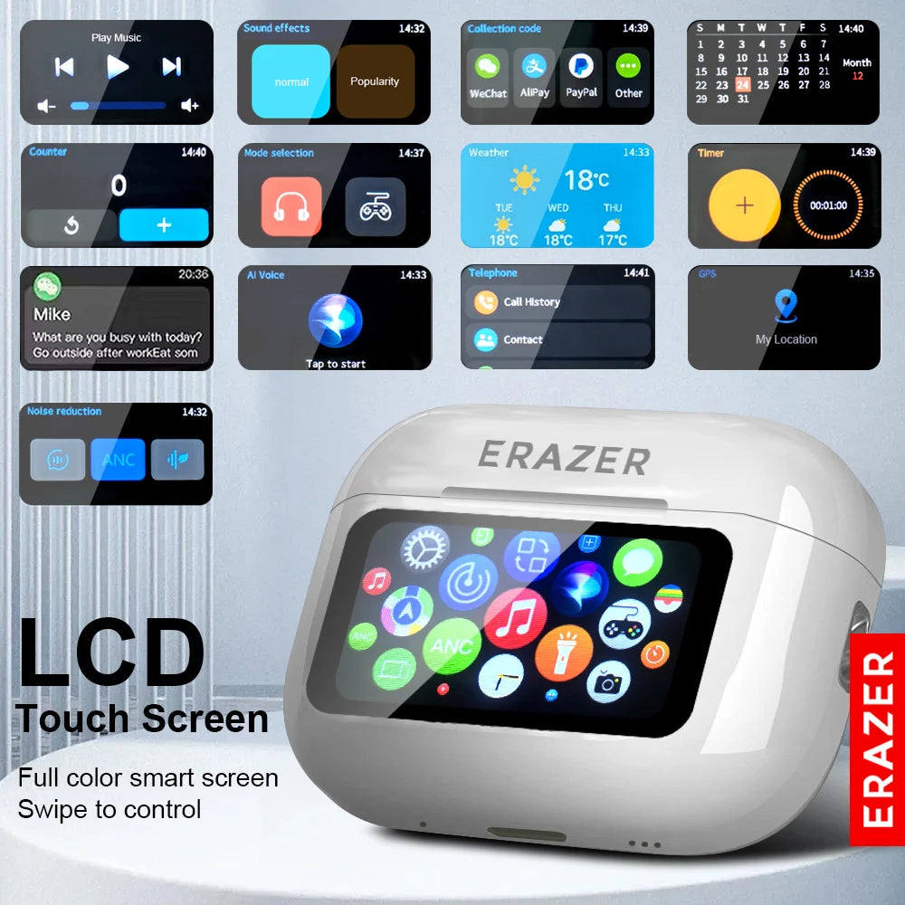 Lenovo ERAZER NEW Airs Pro Wireless Bluetooth Earphones with Touch Screen. With Noise Reduction Capability.