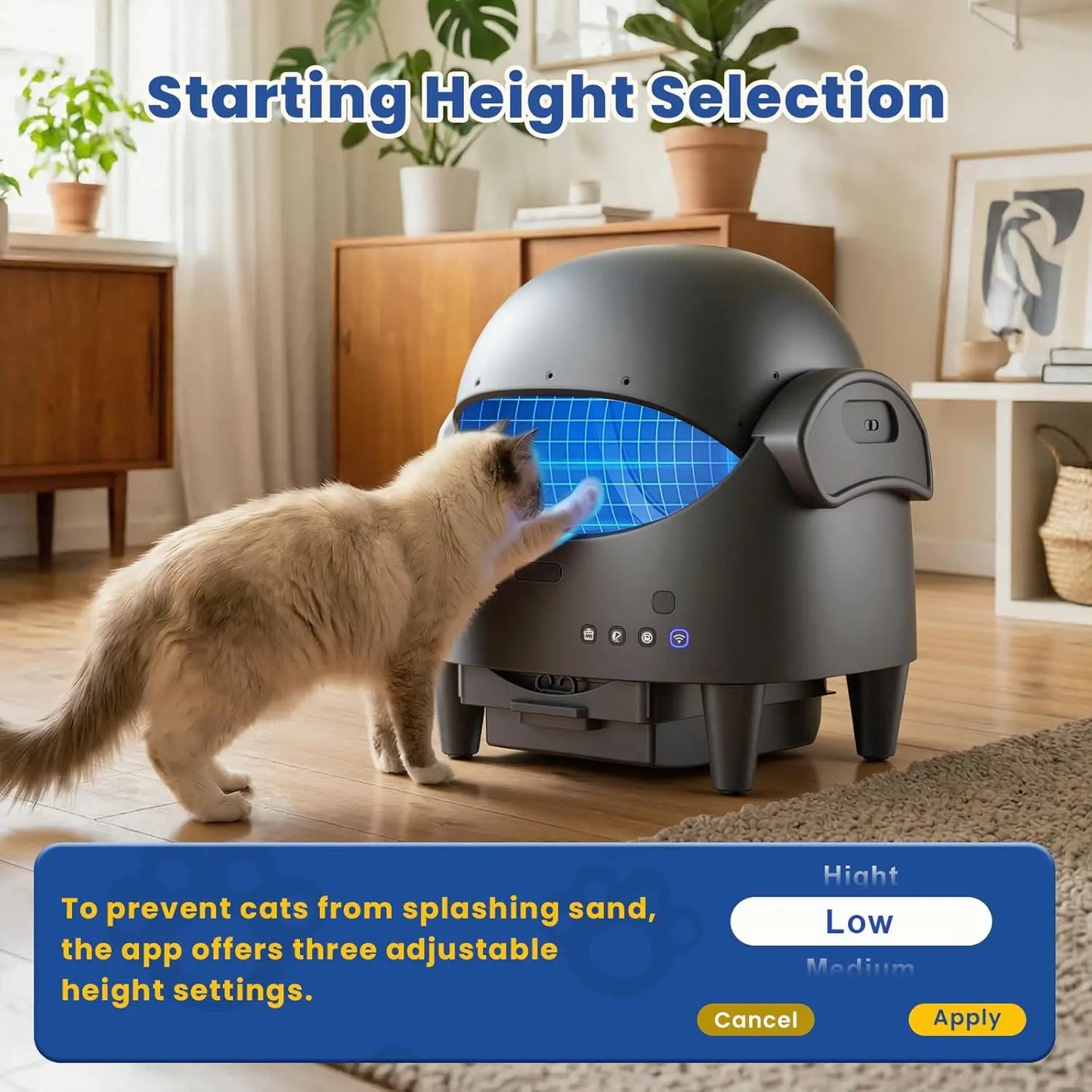 Self-Cleaning Automatic Litter Box with Open-Top Design, Smart App Remote Control,Advanced Odor Control & 15-Layer Safety Guard