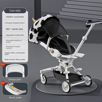 Ultra-lightweight, High Landscape, Three-speed Adjustable & Two-way One-touch Folding Baby Walking Stroller