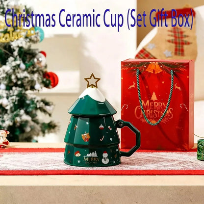 Christmas Tree Ceramic Mug Perfect for Morning Holiday Coffee or Tea