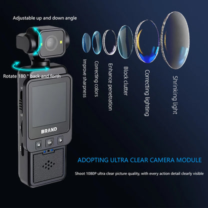 New 1080P Action Camera HD 180 ° Rotating Mini Portable Sports Wearable Body Camera