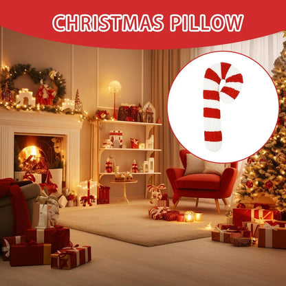 Candy Cane Throw Pillow Sofa, Plush Cushion Christmas Decor for Sofa Bed