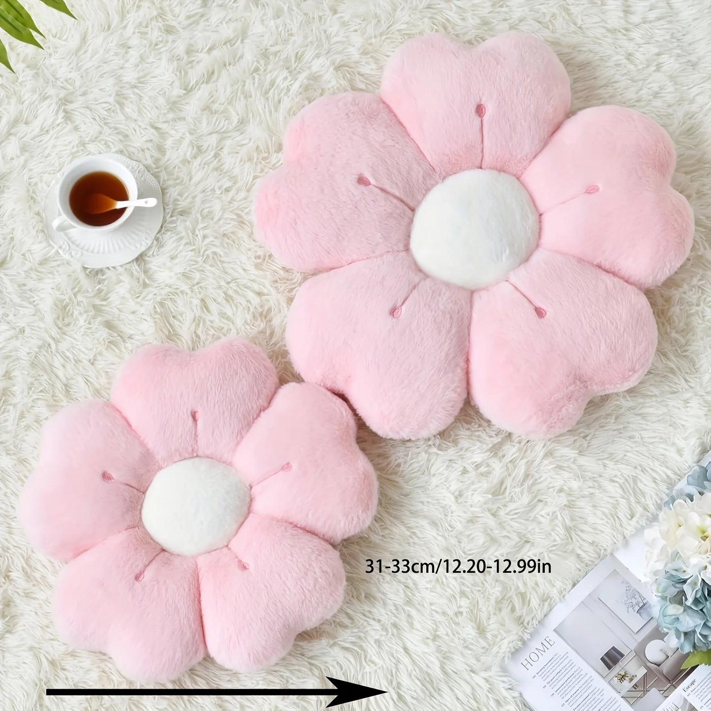 Soft Plush Daisy Flower Throw Pillow - Cozy Decorative Cushion for Bed & Sofa
