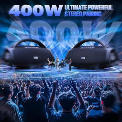 W-KING D20 Portable Bluetooth Speakers, 200W RMS Massive Bass Party Boombox, IPX7 Waterproof Speaker Large