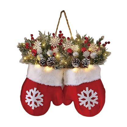 2025 Christmas Garland Creative Glove Shaped Door & Gate Decoration