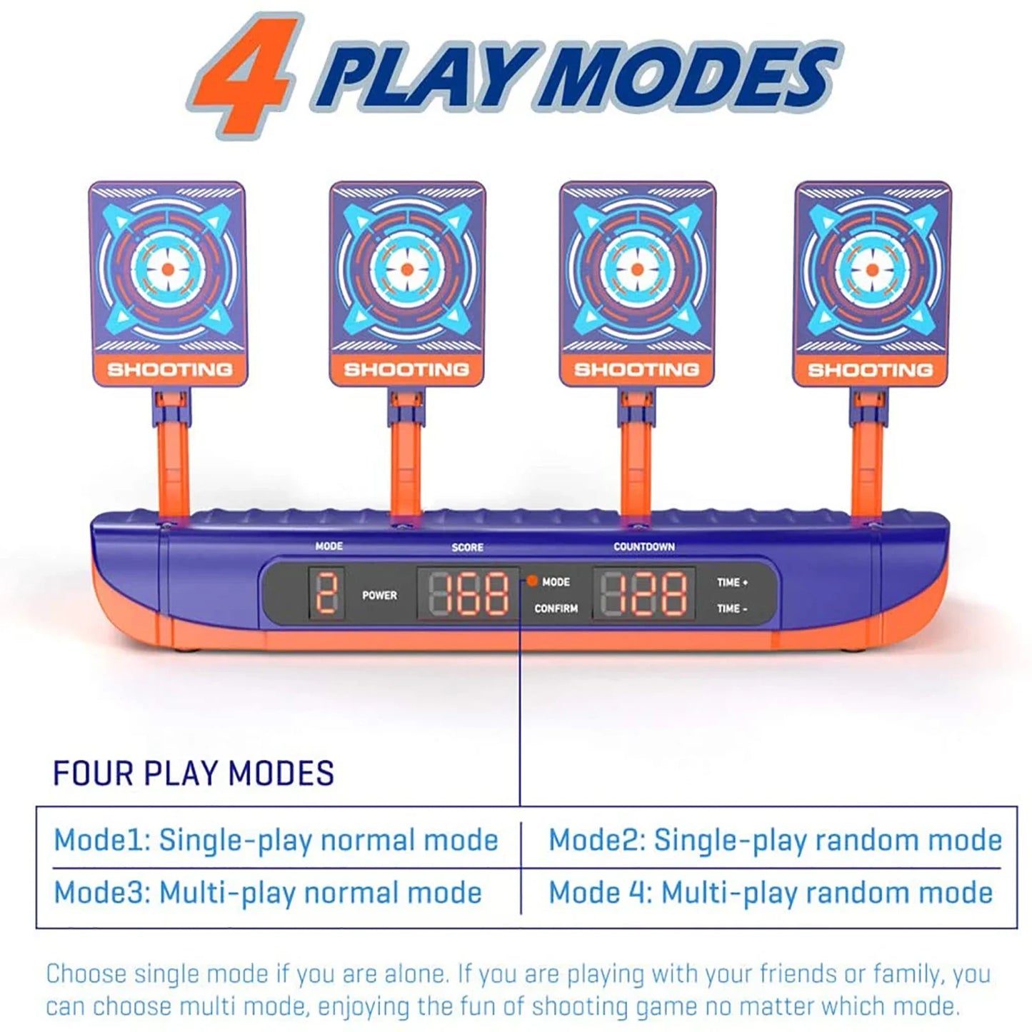 For Nerf Guns Bullets Shooting Target 4 Modes Digital Scoring Auto Reset Target Kid Shooting Game Toys for Kids 2 To 4 Years Old