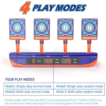 For Nerf Guns Bullets Shooting Target 4 Modes Digital Scoring Auto Reset Target Kid Shooting Game Toys for Kids 2 To 4 Years Old