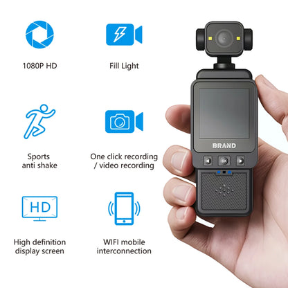 New 1080P Action Camera HD 180 ° Rotating Mini Portable Sports Wearable Body Camera