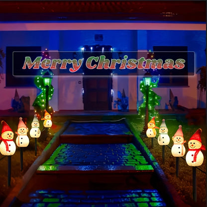 Snowman solar lights, outdoor lighting for gardens and lawns, suitable for Christmas decoration