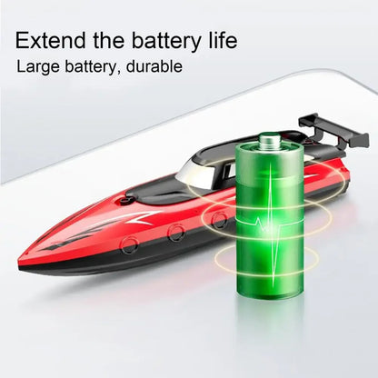 RC Boat With LED Lights. 2.4G RC Boat RC Boat Kids Toy for Pools and Lakes. Suitable for Gifts