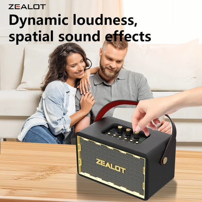 ZEALOT MT01 Portable 60W Wireless Speaker With 4 Subwoofers, Surge Bass 3D Surround Sound, 24000mAh Long Battery Life.