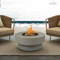 Propane Outdoor Fire Pit Table, Flint & Concrete Look. 32.5-inch Round Patio Propane Fire Table