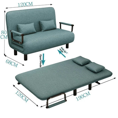 Modern folding sofa bed with with armrest for small apartment